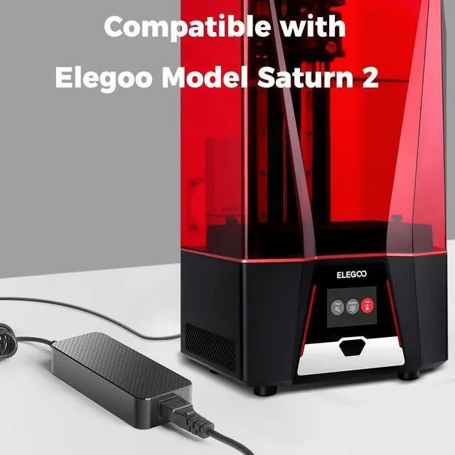 Alt view image 2 of 5 - Saturn 2 3D Printer 24V Adapter Compatible with Elegoo Saturn 2 Saturn2 8K 10-Inch Monochrome 10 Mono LCD MSLA Photocuring Desktop Resin 3D Printer Power Supply Cord Charger 24VDC 4A 96W