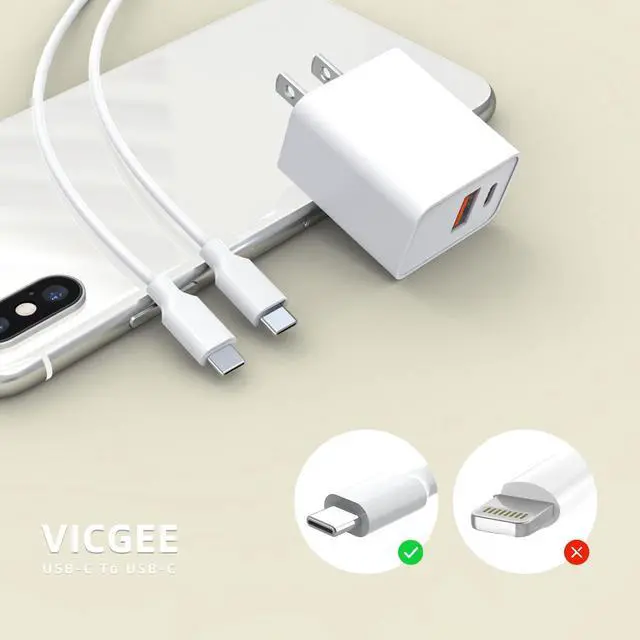 Alt view image 2 of 7 - 20W PD USB-C Fast Charger Fit for iPad 10.9 inch Gen 10th Generation 2022 A2777 A2757 New Tablet with Type C AC Power Supply Adapter Cord Charging Cable