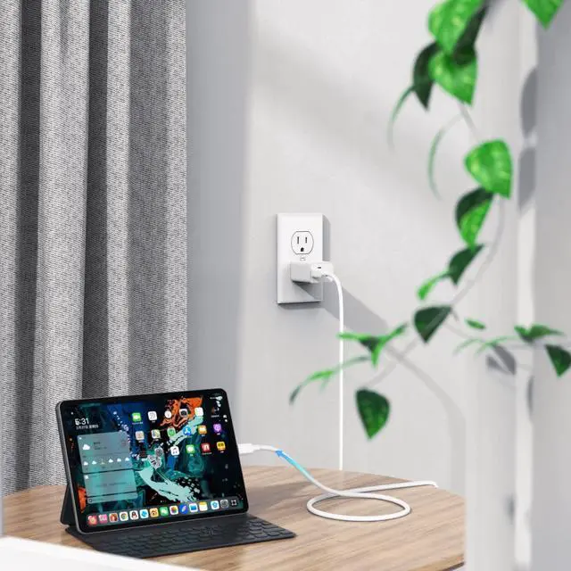 Alt view image 5 of 7 - 20W PD USB-C Fast Charger Fit for iPad 10.9 inch Gen 10th Generation 2022 A2777 A2757 New Tablet with Type C AC Power Supply Adapter Cord Charging Cable