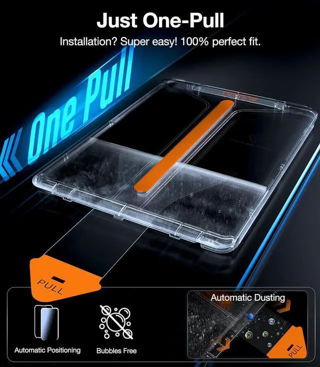 Alt view image 2 of 6 - for iPad Air 13 Inch Screen Protector M3 2025 & M2 2024 Military Grade Shatterproof [TOP 9H+ Tempered Glass One-Pull Installation] Anti-Scratch Bubble Free HD Clarity