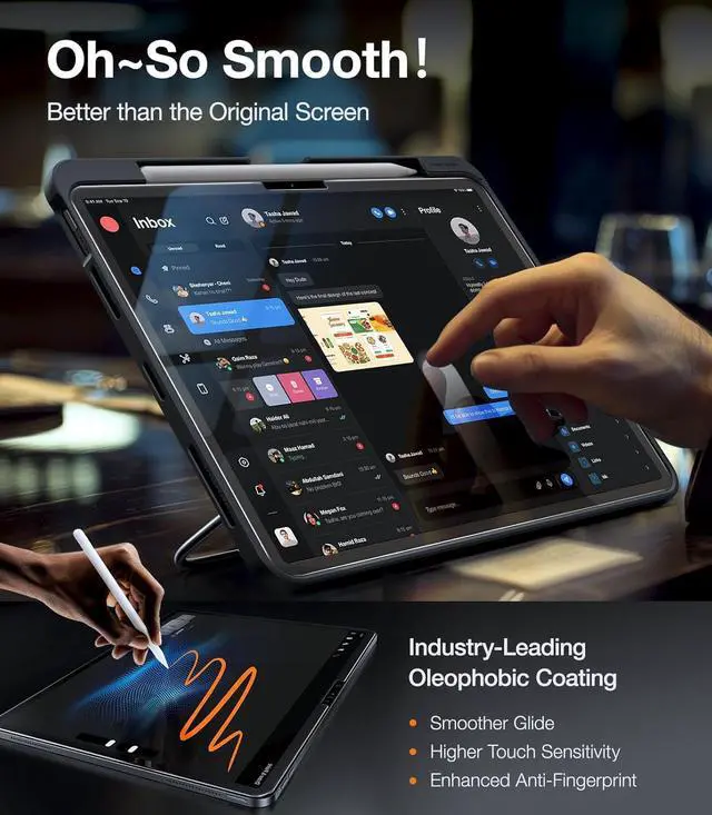 Alt view image 5 of 6 - for iPad Air 13 Inch Screen Protector M3 2025 & M2 2024 Military Grade Shatterproof [TOP 9H+ Tempered Glass One-Pull Installation] Anti-Scratch Bubble Free HD Clarity