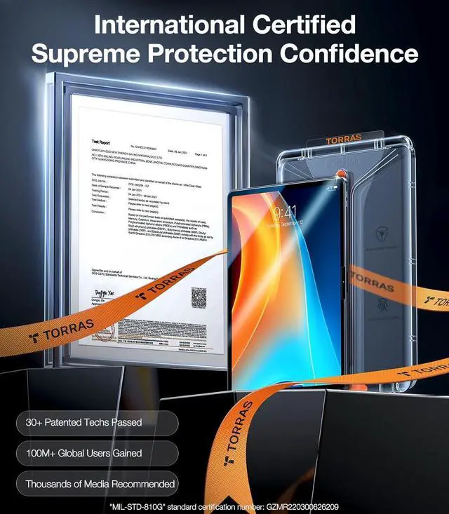 Alt view image 6 of 6 - for iPad Air 13 Inch Screen Protector M3 2025 & M2 2024 Military Grade Shatterproof [TOP 9H+ Tempered Glass One-Pull Installation] Anti-Scratch Bubble Free HD Clarity