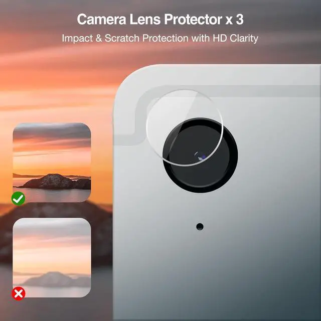 Alt view image 3 of 7 - 2 Pack Screen Protectors + 3 Pack Camera Lens Protectors for Galaxy Tab S10 Lite 5G 10.9 inch/Tab S10 FE 2025 / Tab S9 FE 5G WiFi 10.9 2023 Tempered Glass Film Guard Compatible with S Pen