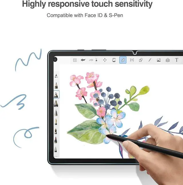 Alt view image 4 of 7 - 2 Pack Screen Protectors + 3 Pack Camera Lens Protectors for Galaxy Tab S10 Lite 5G 10.9 inch/Tab S10 FE 2025 / Tab S9 FE 5G WiFi 10.9 2023 Tempered Glass Film Guard Compatible with S Pen