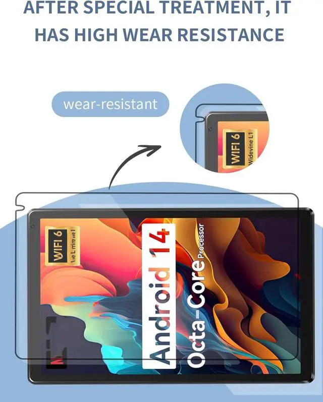 Alt view image 4 of 7 - [2 Packl Screen Protector for Urao 2024 Tempered Glass Film Compatible with Urao C107 10.1 Android Tablet Anti-Scratch Sensitive Dropproof screenProtector