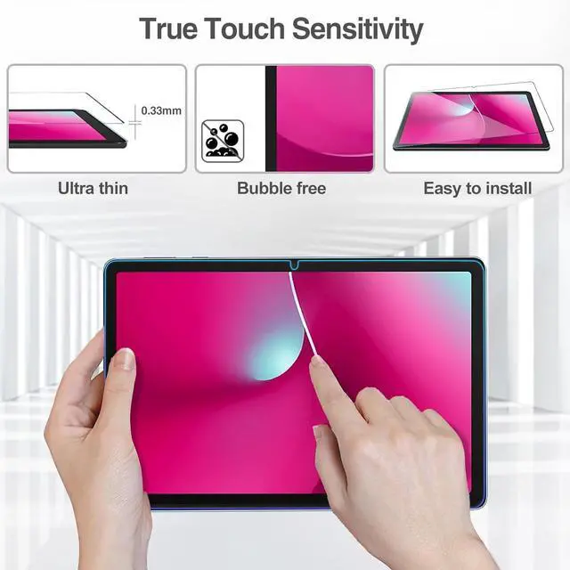 Alt view image 3 of 6 - 2 Pack Screen Protector for T-Mobile REVVL Tab 2  5G 2025 Release 10.1 Tempered Glass Screen Film Guard Screen Protector Clear