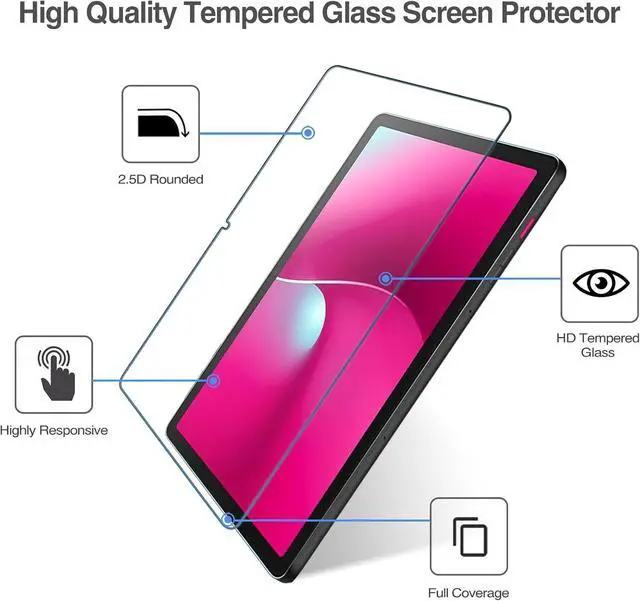 Alt view image 2 of 6 - 2 Pack Screen Protector for T-Mobile REVVL Tab 2  5G 2025 Release 10.1 Tempered Glass Screen Film Guard Screen Protector Clear