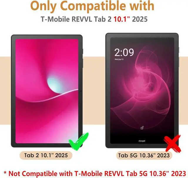 Alt view image 2 of 6 - 2-Pack Screen Protector Compatible with T-Mobile REVVL Tab 2 10.1 2025 (NOT Compatible with T-Mobile Revvl Tab 5g Tablet 10.36 2023) [HD Clarity] [9 Hardness] [Anti-Scratch] Tempered Glass