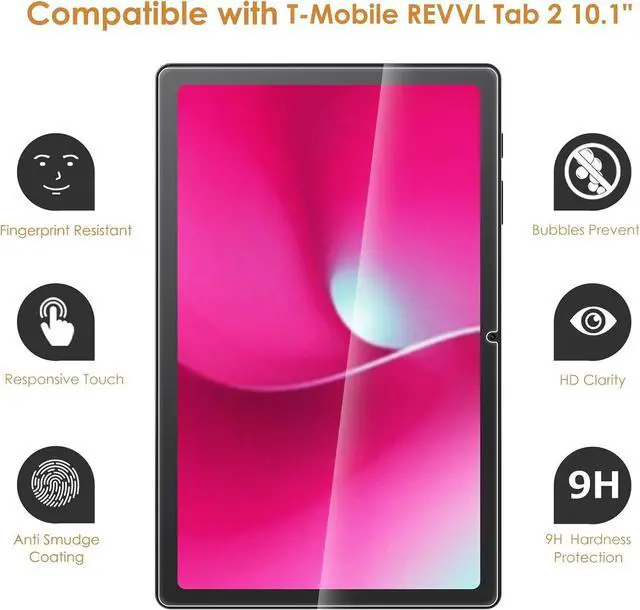 Alt view image 3 of 6 - 2-Pack Screen Protector Compatible with T-Mobile REVVL Tab 2 10.1 2025 (NOT Compatible with T-Mobile Revvl Tab 5g Tablet 10.36 2023) [HD Clarity] [9 Hardness] [Anti-Scratch] Tempered Glass
