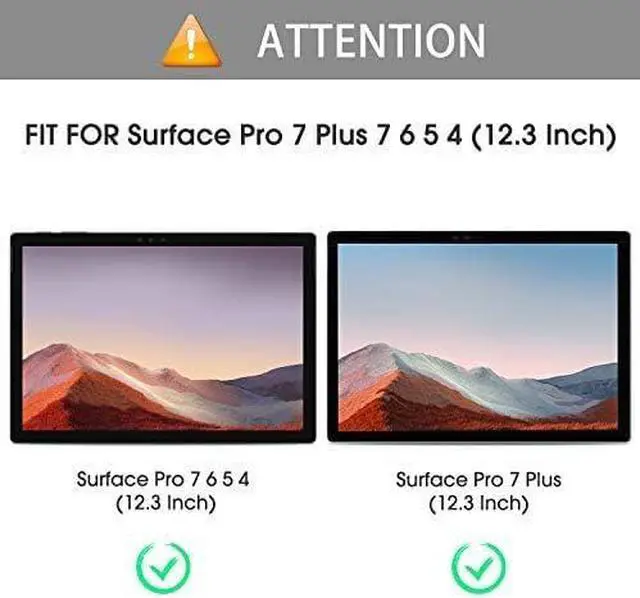 Alt view image 5 of 7 - [3-Pack Screen Protector for Surface Pro 7 Plus 7 6 5 4 [12.3 Inch] - Tempered Glass/Guide Frame/Scratch Resistant (NOT for Surface Pro 8)