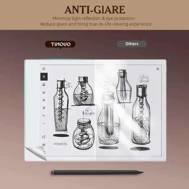 Alt view image 5 of 6 - 2 Pack Paper Screen Protector Compatible with Remarkable Paper Pro 11.8 inch 2024 Anti-Scratch and Anti-Glare Matte Film for Remarkable Pro Color Tablet Write and Draw Like on Paper