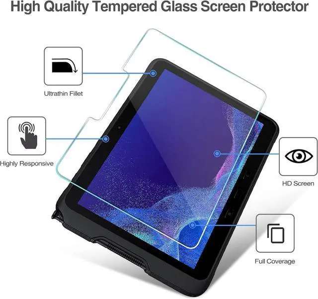 Alt view image 3 of 7 - 2 Pack Screen Protector for  Galaxy Tab Active4 Pro 10.1 2022/Tab Active Pro 10.1 2019 Tempered Glass Film Guard for 10.1 inch Galaxy Tabablet T630/T638/T540/T547