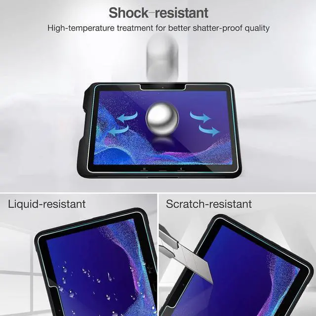 Alt view image 6 of 7 - 2 Pack Screen Protector for  Galaxy Tab Active4 Pro 10.1 2022/Tab Active Pro 10.1 2019 Tempered Glass Film Guard for 10.1 inch Galaxy Tabablet T630/T638/T540/T547