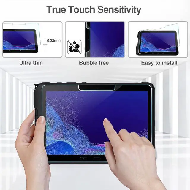 Alt view image 5 of 7 - 2 Pack Screen Protector for  Galaxy Tab Active4 Pro 10.1 2022/Tab Active Pro 10.1 2019 Tempered Glass Film Guard for 10.1 inch Galaxy Tabablet T630/T638/T540/T547