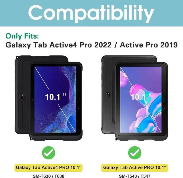 Alt view image 2 of 7 - 2 Pack Screen Protector for  Galaxy Tab Active4 Pro 10.1 2022/Tab Active Pro 10.1 2019 Tempered Glass Film Guard for 10.1 inch Galaxy Tabablet T630/T638/T540/T547