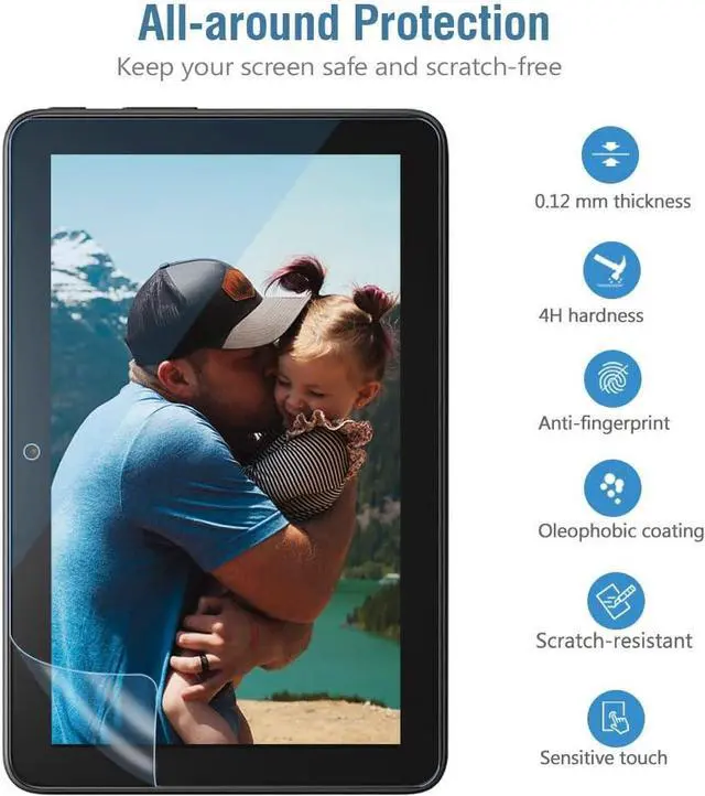 Alt view image 5 of 7 - 2 Pack Blue Light Screen Protector for All-New Fire 7/Fire 7 Kids Tablet 7 inch (2022 Release 12th Generation) Anti-Glare and Eye Protection PET Screen Protector Light Blue