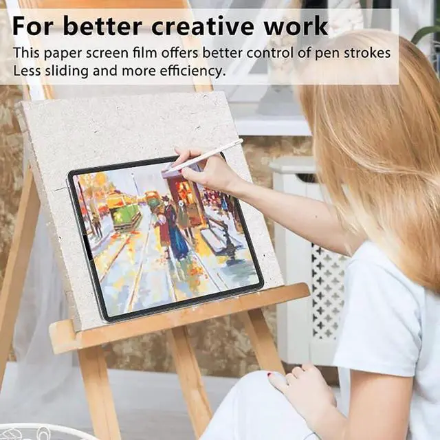 Alt view image 3 of 6 - Like on Paper Screen Protector Compatible with  Idea Tab Pro Matte PET Film for Drawing and Notetaking [Anti-Glare][Anti-Slip]