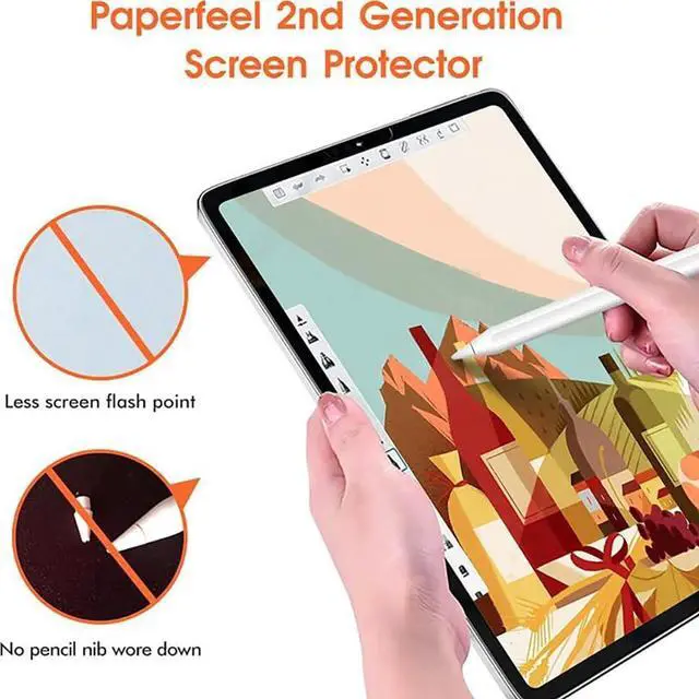 Alt view image 4 of 6 - Like on Paper Screen Protector Compatible with  Idea Tab Pro Matte PET Film for Drawing and Notetaking [Anti-Glare][Anti-Slip]