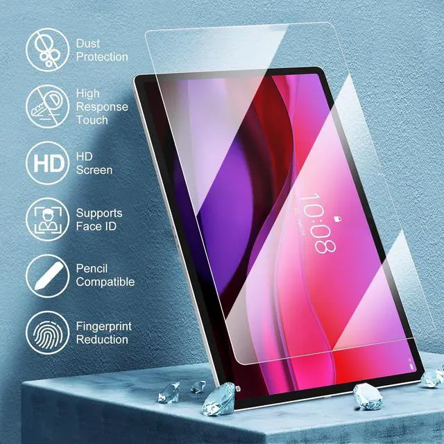 Alt view image 3 of 7 - Fintie 2 Pack Screen Protector for 12.7 Yoga Tab Plus 2025/ Idea Tab Pro 2025/Tab P12 2023 9H Tempered Glass Screen Protector HD Clear/Anti Scratch/Bubble Free