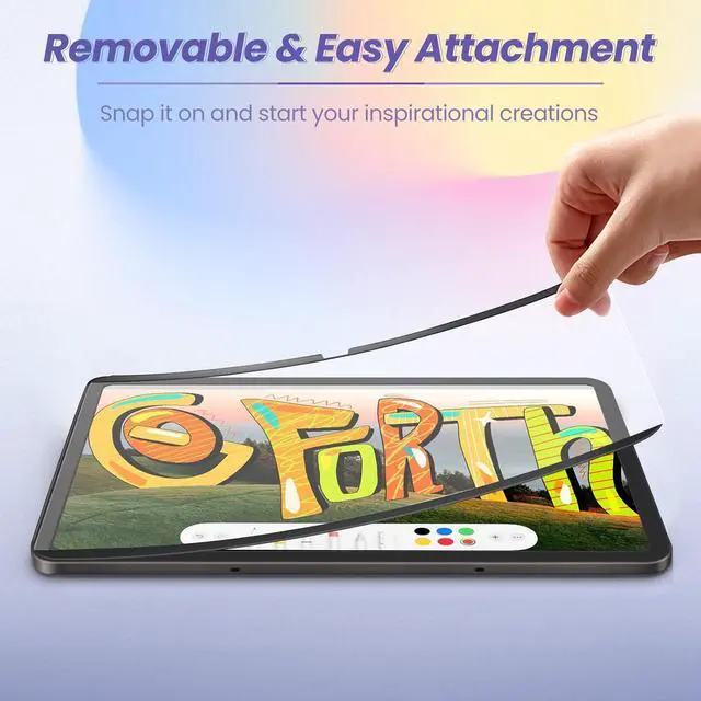 Alt view image 3 of 7 - Magnetic Paper Screen Protector for  Galaxy Tab S10 Plus/S9 FE Plus 5G/Tab S9 Plus/Tab S7 FE 5G/Tab S8 Plus 2022/Tab S7 Plus 12.4 Detachable & Reusable Anti-Glare Film Easy Install Matte