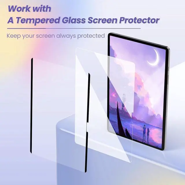 Alt view image 4 of 7 - Magnetic Paper Screen Protector for  Galaxy Tab S10 Plus/S9 FE Plus 5G/Tab S9 Plus/Tab S7 FE 5G/Tab S8 Plus 2022/Tab S7 Plus 12.4 Detachable & Reusable Anti-Glare Film Easy Install Matte