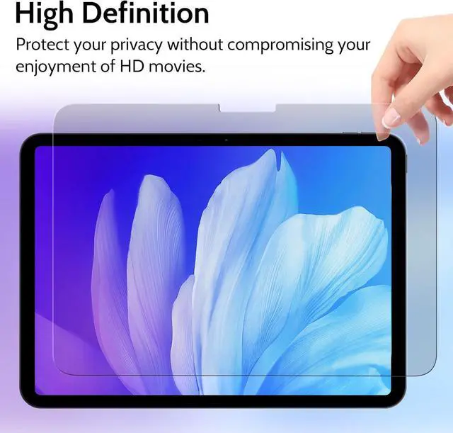 Alt view image 5 of 7 - Privacy Screen Protector for iPad Air 13 Inch 2024/2025 (M2/M3 6th/7th Gen) Anti Glare Blue Light Spy Filter Private Cover High Sensitive Bubble-Free Easy Install Black Security Screen