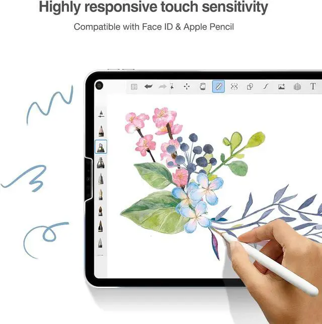 Alt view image 7 of 7 - 2+2 Pack Screen Protector for iPad Pro 11 inch 4th 3rd 2nd 2022 2021 2020 with Camera Lens Protector Tempered Glass Film for iPad Pro 11