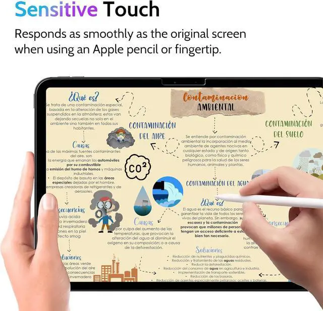 Alt view image 3 of 7 - Privacy Screen Protector for iPad Air 13 Inch 2024/2025 (M2/M3 6th/7th Gen) Anti Glare Blue Light Spy Filter Private Cover High Sensitive Bubble-Free Easy Install Black Security Screen