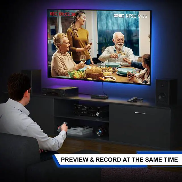 Alt view image 7 of 7 - VHS to Digital Converter with 128GB USB3.0 Flash Drive Video to Digital Recorder Compatible with VHS VCR DVR DVD Hi8 Mini DV Players Camcorder (Tapes/DVD Player Not Included)