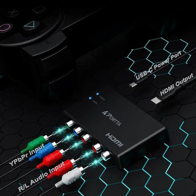 Alt view image 3 of 7 - Component to HDMI Converter YPbPr RGB + R/L Audio to HDMI v1.3 Converter Adapter Support 1080P 2 Channel LPCM for HDTV PS2 PS3 HDVD Player Wii Xbox