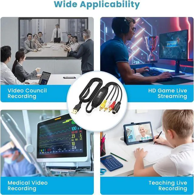 Alt view image 6 of 7 - VHS to Digital Converter USB Video Capture Card RCA AV to USB Audio Video Transfer Grabber Convert Analog VHS VCR to Digital Adapter for PC DV Camera DSLR DVD Compatible Windows Mac OS