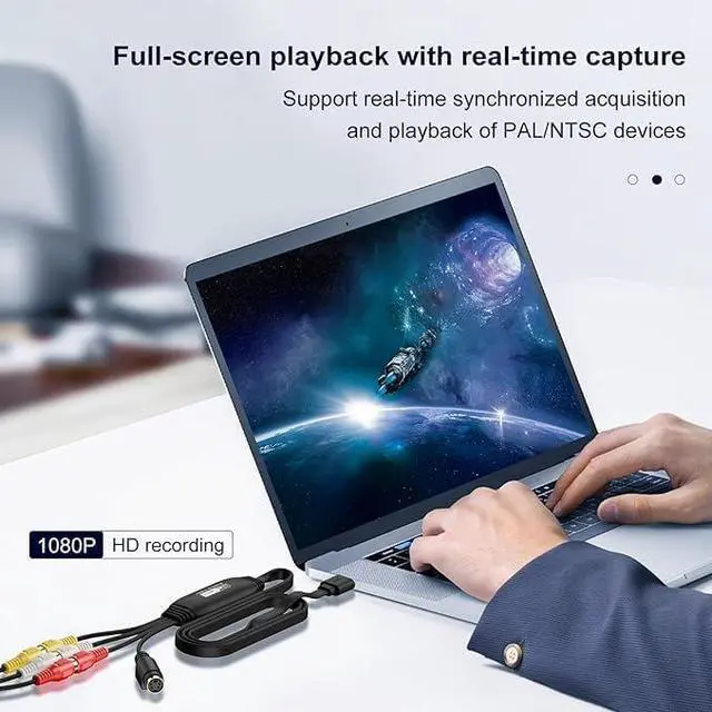 Alt view image 3 of 7 - VHS to Digital Converter USB Video Capture Card RCA AV to USB Audio Video Transfer Grabber Convert Analog VHS VCR to Digital Adapter for PC DV Camera DSLR DVD Compatible Windows Mac OS