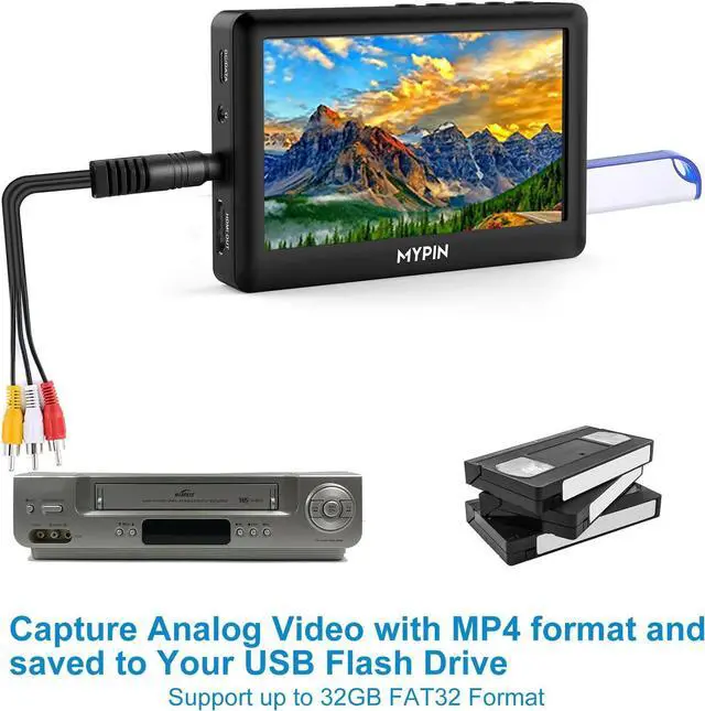 Alt view image 4 of 7 - Video to Digital Converter 4.3 AV Video Capture Box/Video Player Record Video from VHS HI8 Camcorder Set Top Box or Any Source Analog Video to Digital Converter Built-in Stereo Speakers Mic-in