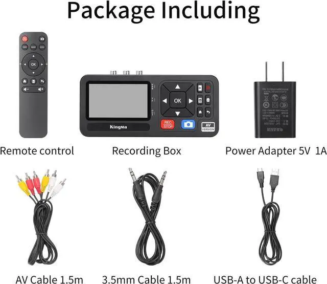 Alt view image 6 of 6 - Video to Digital Converter 1080P 30FPS Video Capture Box VHS Videorecorder Digitalisieren Capture von RCA VCR DVD VHS Tapes Hi8 Camcorders Gaming-TF/SD/USB Storsage (AV)