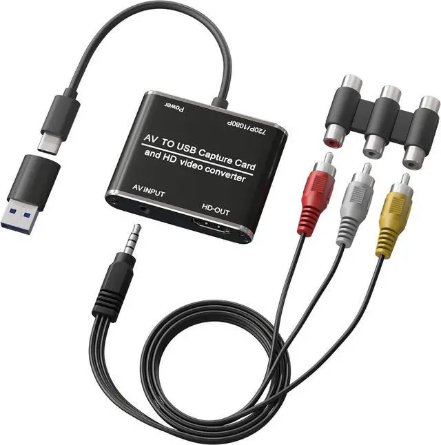 Main image of RCA to HDMI Converter & VHS to Digital Converter - USB Video Capture Card for VHS/VCR/DVD/AV - Analog to Digital Converter with 1080P HD Output AV HDMI Adapter Save and Digitize Old Videos