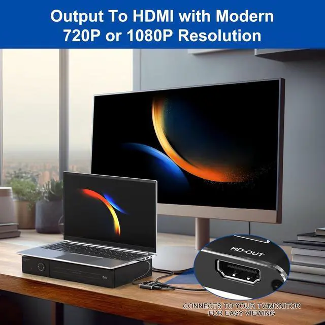 Alt view image 5 of 7 - RCA to HDMI Converter & VHS to Digital Converter - USB Video Capture Card for VHS/VCR/DVD/AV - Analog to Digital Converter with 1080P HD Output AV HDMI Adapter Save and Digitize Old Videos