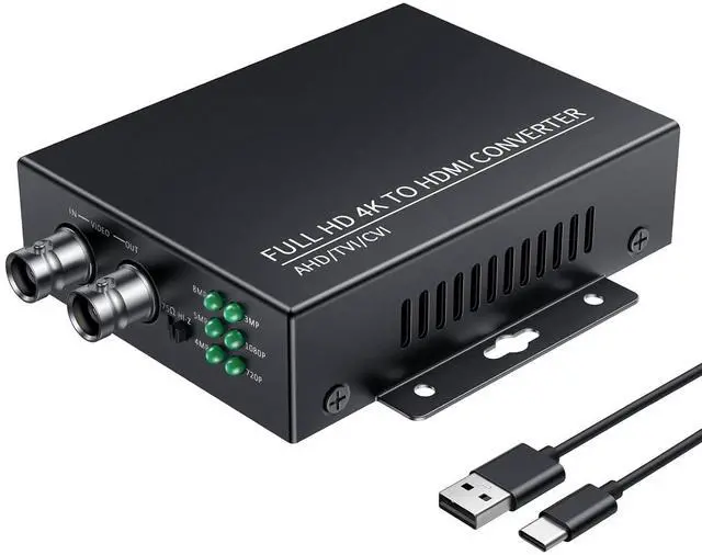 Main image of TVI to HDMI Converter 4K/8MP/1080p BNC to HDMI Adapter for CVBS/TVI/CVI/AHD Security Cameras - Plug & Play with BNC Loop-Out Auto-Detect Resolutions & Durable Metal Housing