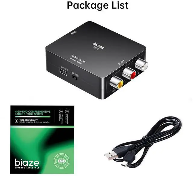 Alt view image 7 of 7 - HDMI to RCA Converter, HDMI to AV Adapter Video Audio Converter Supports PAL/NTSC for Older TV, TV Stick, DVD, Android TVs Box