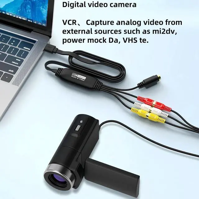 Alt view image 3 of 7 - VHS to Digital Converter USB Video Capture Card RCA AV to USB Audio Video Transfer Grabber Convert Analog VHS VCR to Digital Adapter for PC DV Camera DSLR DVD Compatible PC TV MAC Windows Vista
