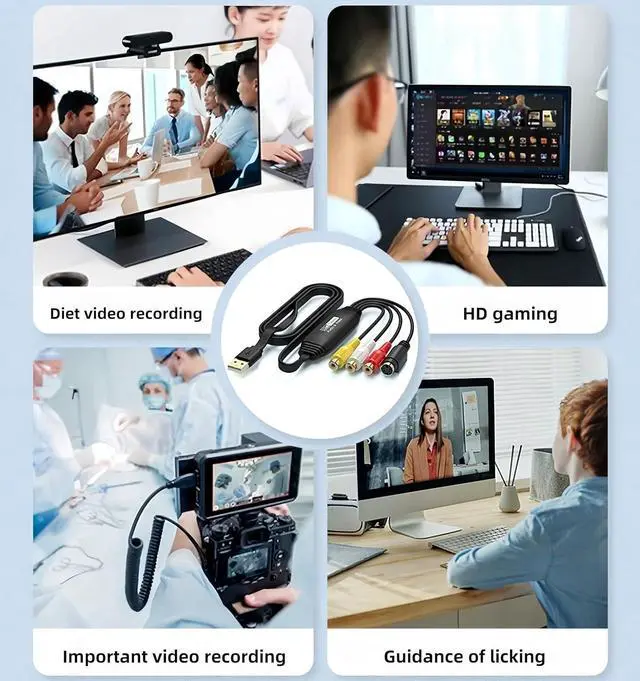 Alt view image 7 of 7 - VHS to Digital Converter USB Video Capture Card RCA AV to USB Audio Video Transfer Grabber Convert Analog VHS VCR to Digital Adapter for PC DV Camera DSLR DVD Compatible PC TV MAC Windows Vista