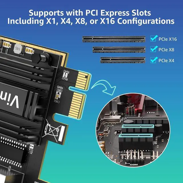 Alt view image 4 of 7 - 5G Base-T PCIe Network Card with RTL8126 5G Network Card RJ45 Port 5G/2.5G/1000/100 Mbit/s PCI Express Ethernet Adapter for Windows10/11 Vmware and Linux Support WOL for PCle x4 x8 x16