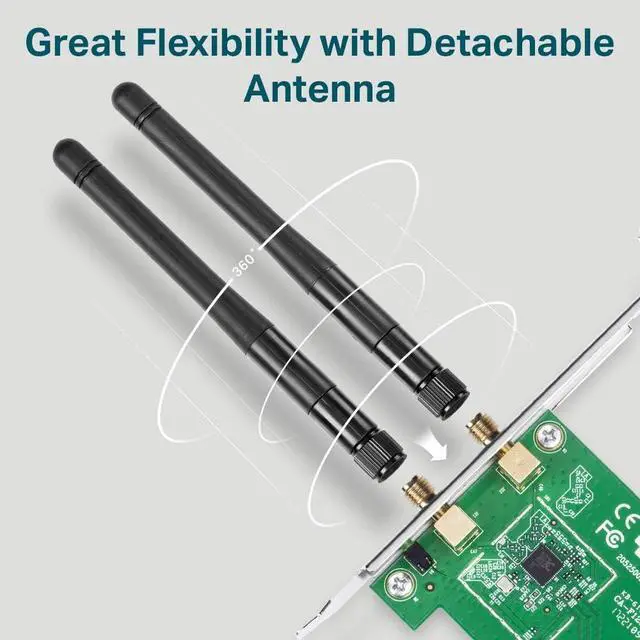 Alt view image 3 of 4 - N300 PCIe WiFi Card (TL-WN881ND) Wireless Network Adapter Card for PC