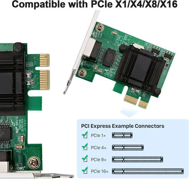 Alt view image 3 of 7 - 1G Gigabit Desktop PCI-e Network Adapter (NIC) with Intel 82574L Chip 10/100/1000Mbps Ethernet Network Card Single Copper RJ45 Port PCI-e X1 Compare to Intel EXPI9301CT/EXPI9301CTBLK