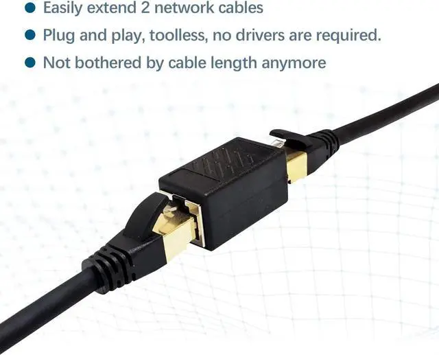 Alt view image 2 of 7 - 3 Pack Ethernet Coupler Premium Gold Plated Ethernet Extender RJ45 Coupler Female to Female for Cat7/ Cat6/ Cat5/ Cat5e Network Cable