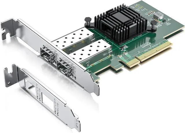 Main image of H!Fiber 10Gb SFP+ PCI-E Network Card NIC with Intel 82599ES Chip Dual SFP+ Ports Compare to Intel X520-DA2 (E10G42BTDA) PCIe X8 Ethernet LAN Network Adapter Support Windows/Linux/VMware