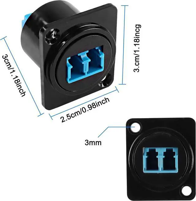 Alt view image 2 of 7 - LC to LC Fiber Optic Panel Mount Adapter Connector D-Type LC Female to Female Coupler Single-Mode Multimode Module Socket for Fiber Optic Network LAN LC Patch Panel-1 PCS