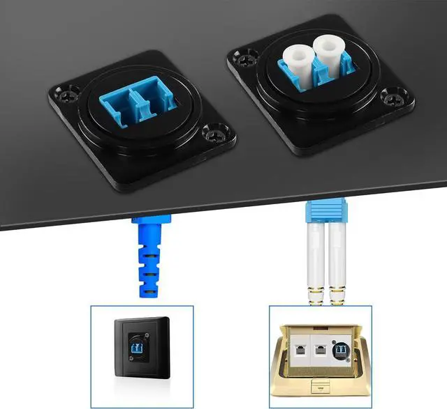Alt view image 6 of 7 - LC to LC Fiber Optic Panel Mount Adapter Connector D-Type LC Female to Female Coupler Single-Mode Multimode Module Socket for Fiber Optic Network LAN LC Patch Panel-1 PCS