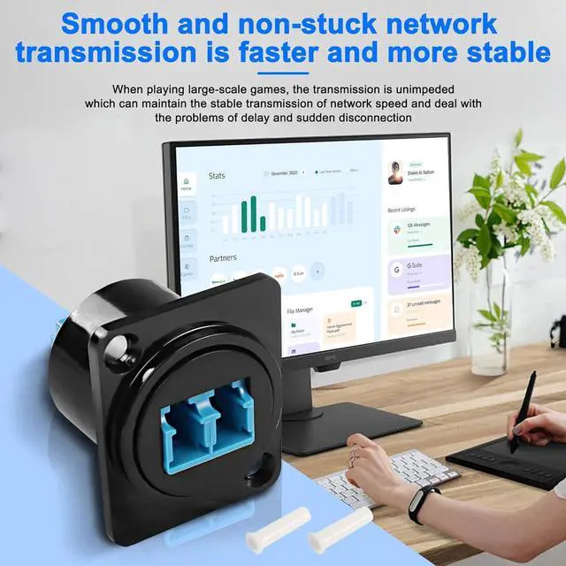Alt view image 7 of 7 - LC to LC Fiber Optic Panel Mount Adapter Connector D-Type LC Female to Female Coupler Single-Mode Multimode Module Socket for Fiber Optic Network LAN LC Patch Panel-1 PCS