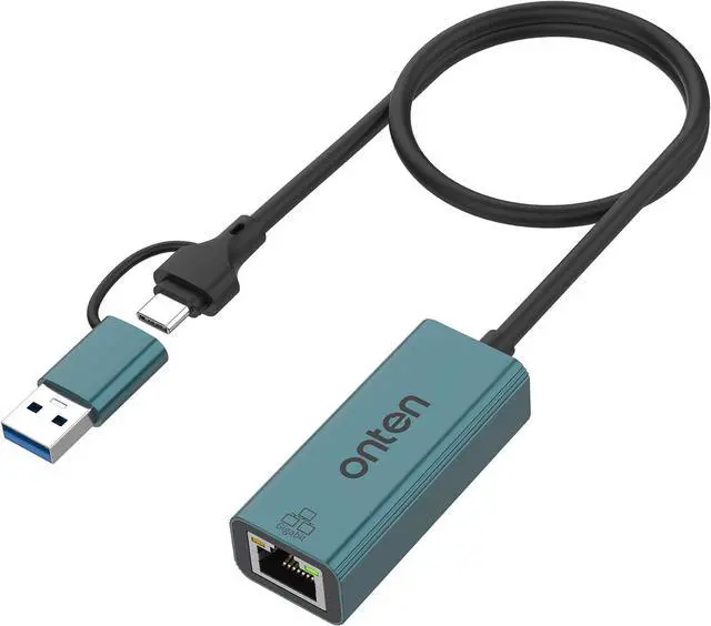 Main image of USB-A and USB-C to Ethernet Adapter Driver Free RJ45 to USB C or USB A Gigabit Ethernet LAN Network Adapter for Windows Mac OS iOS and More