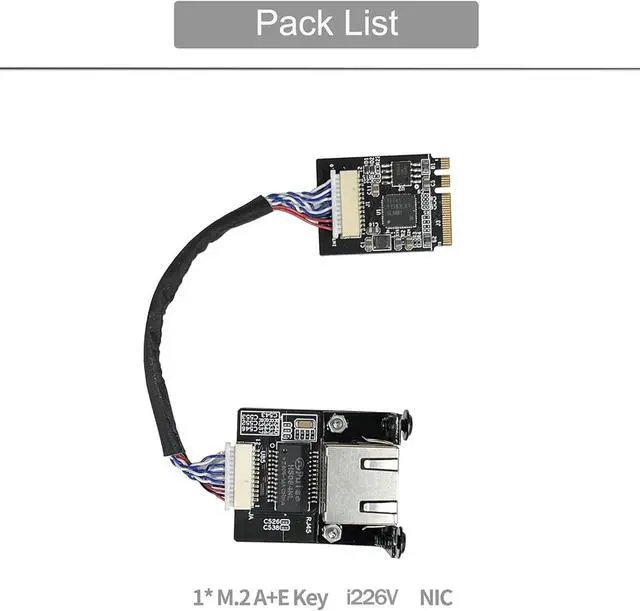 Alt view image 2 of 7 - M.2 A E Key to 2.5 Gigabit Ethernet Module i225v i226v 2.5G Ethernet Server NIC 10/100/1000/25000 Mbps RJ45 LAN Multi-Gigabit M.2 Network Card Support 2230 (15CM i226 M.2 A+E Key)